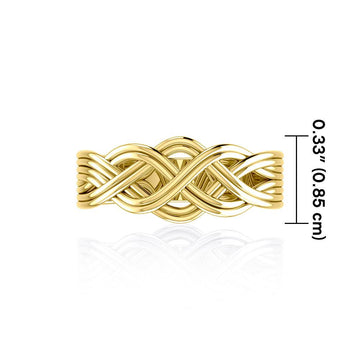 Banded Celtic Knotwork 14K Solid Gold Ring GSM226-14K - Jewelry